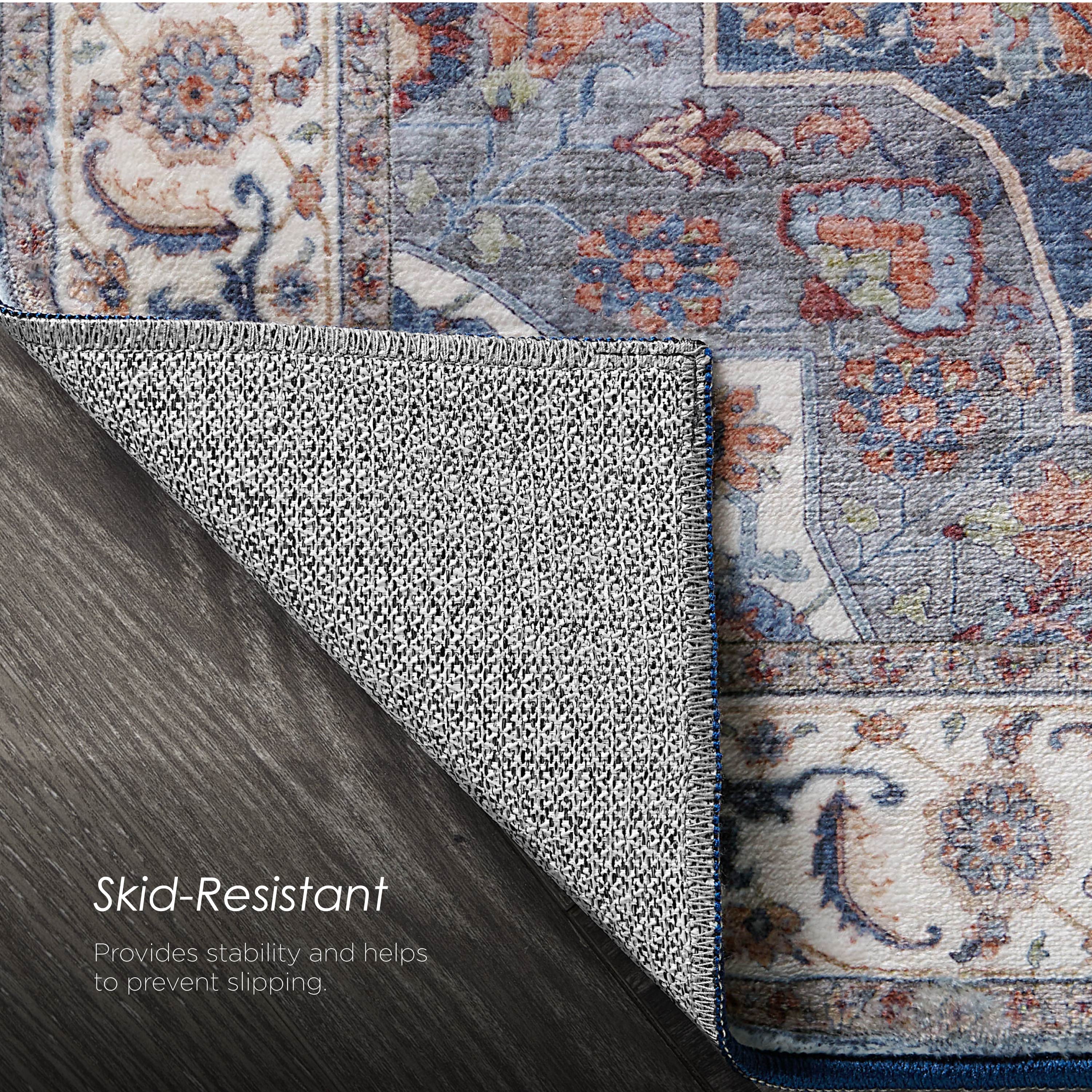 Aliyeh Navy Dream Mink Printed Chenille Rug