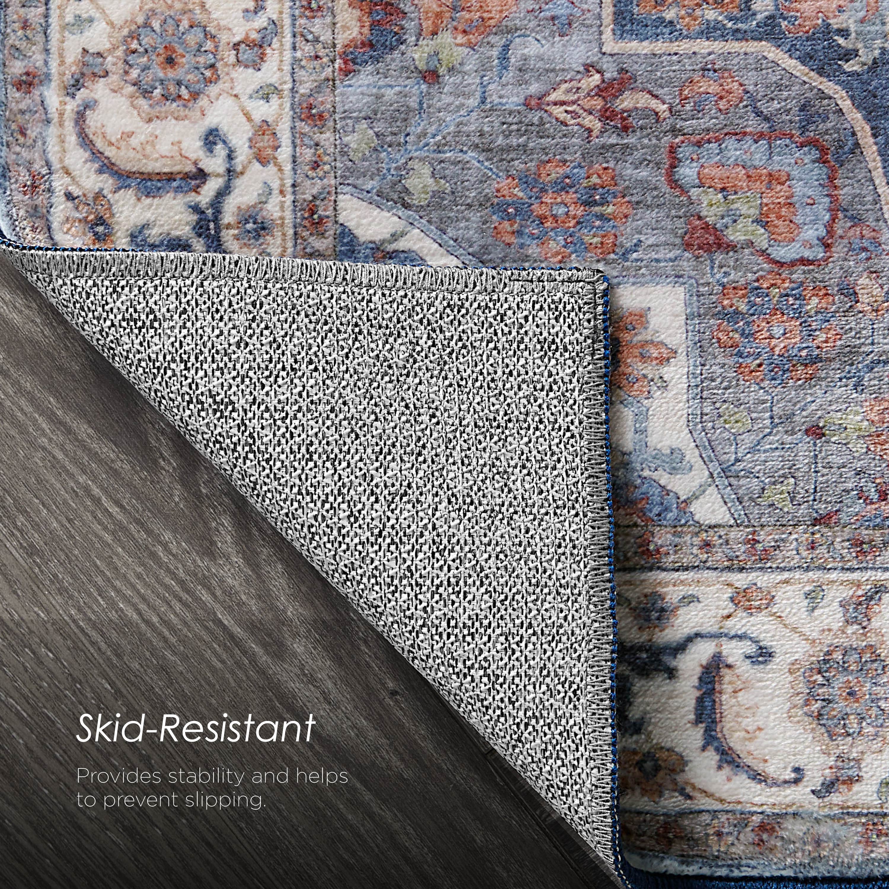 Aliyeh Navy Dream Mink Printed Chenille Rug