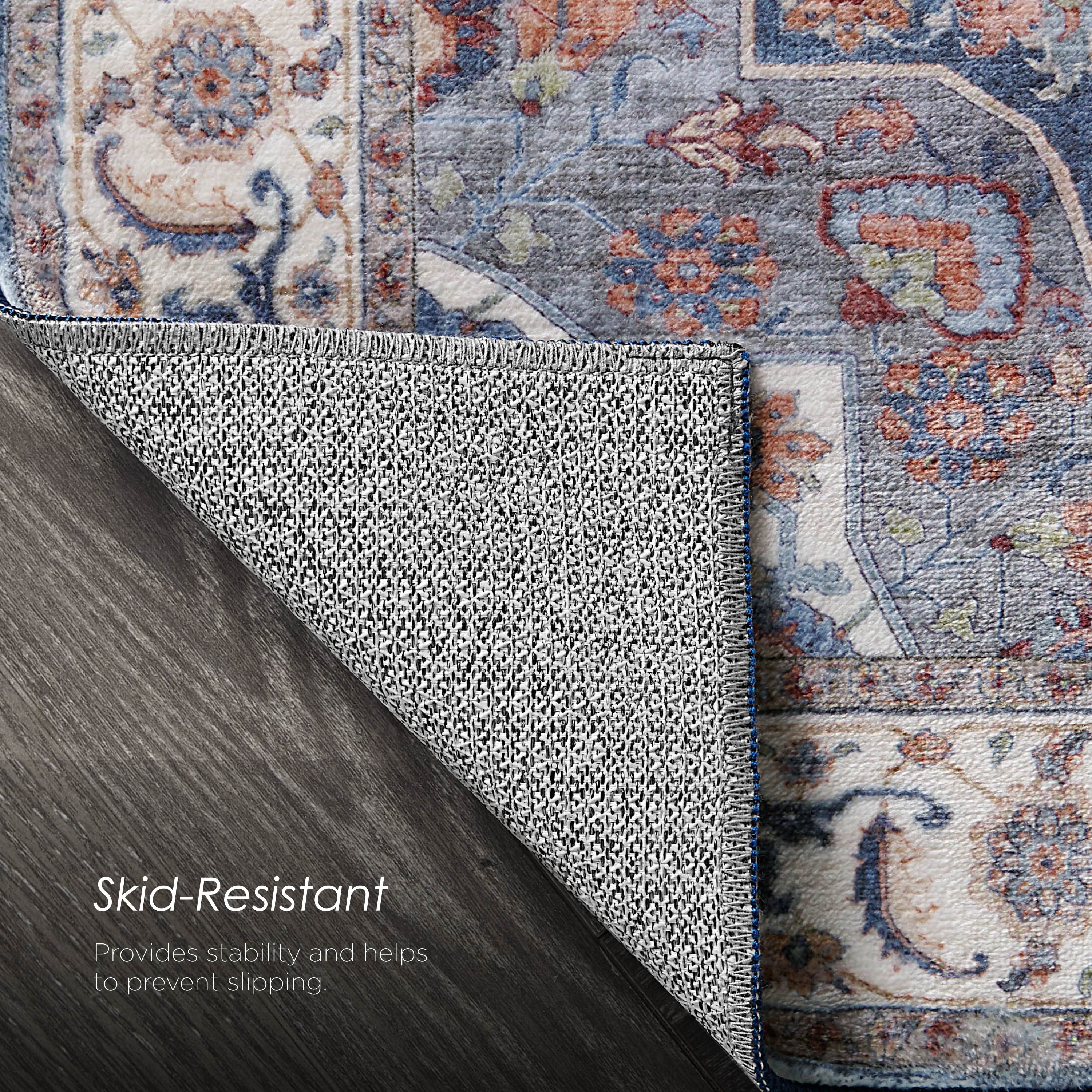 Aliyeh Navy Dream Mink Printed Chenille Rug
