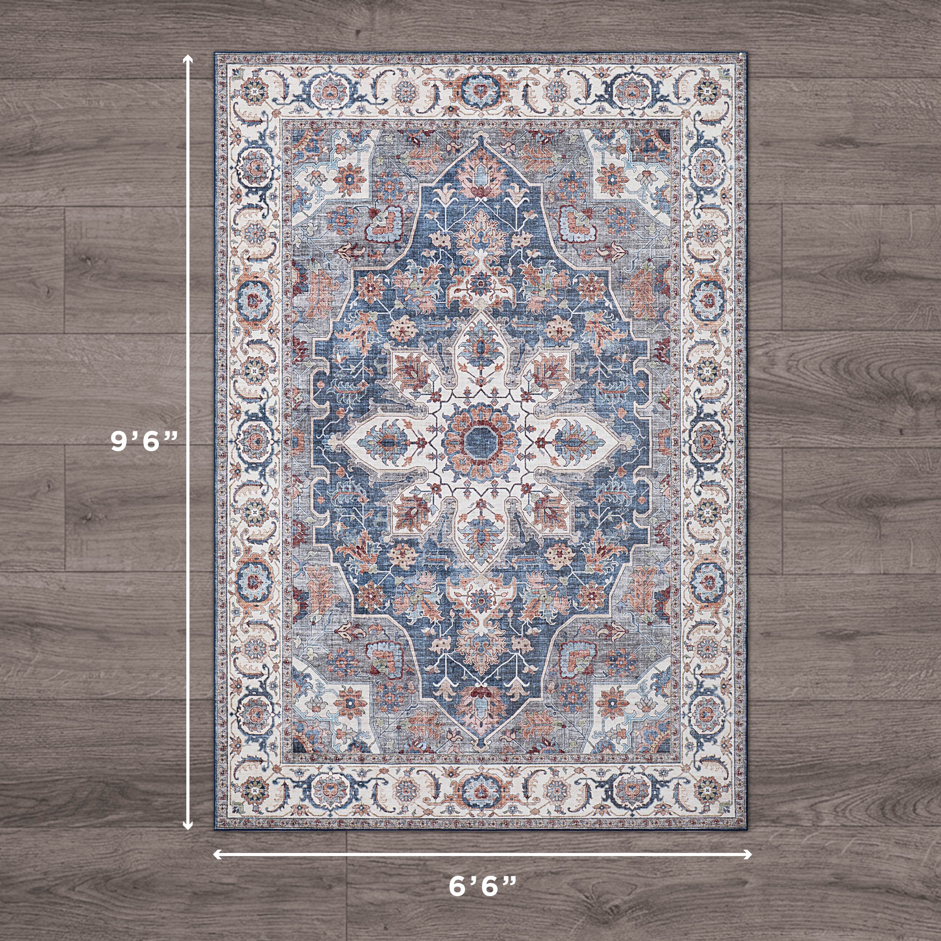 Aliyeh Navy Dream Mink Printed Chenille Rug