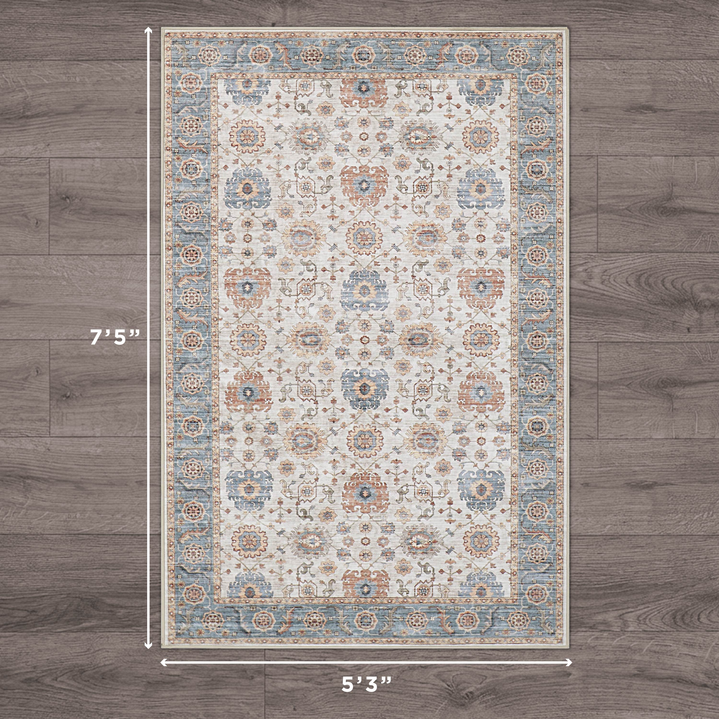 Dalileh Neutral Dream Mink Printed Chenille Rug
