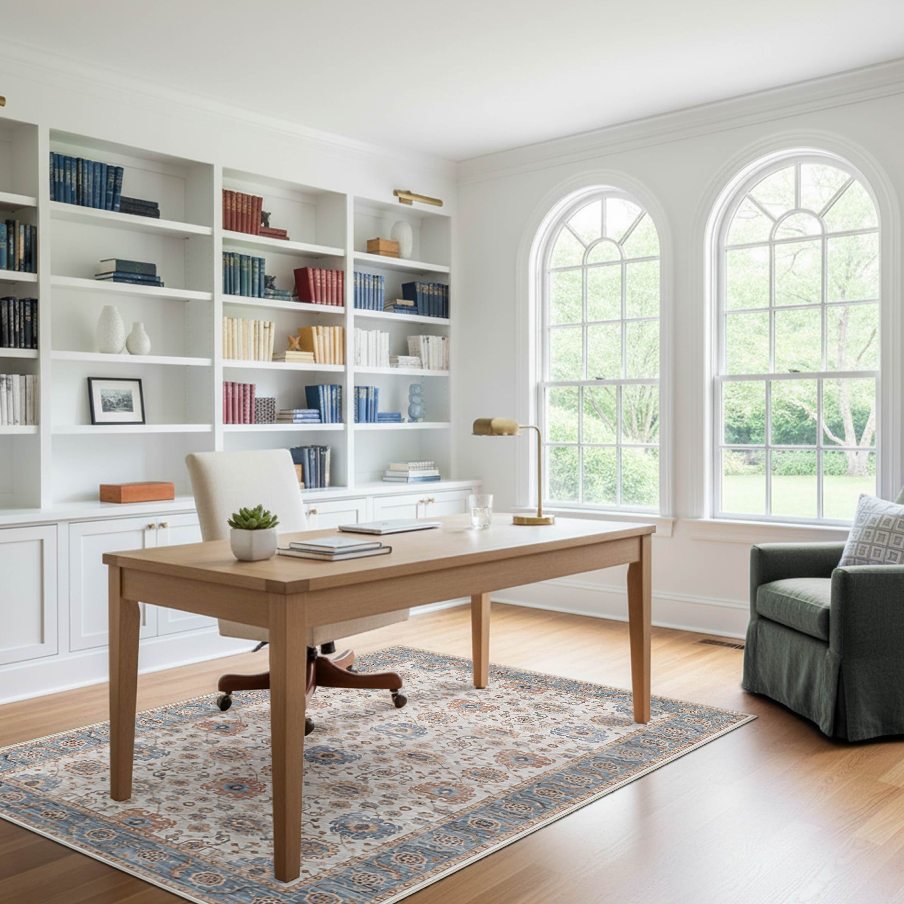Dalileh Neutral Dream Mink Printed Chenille Rug