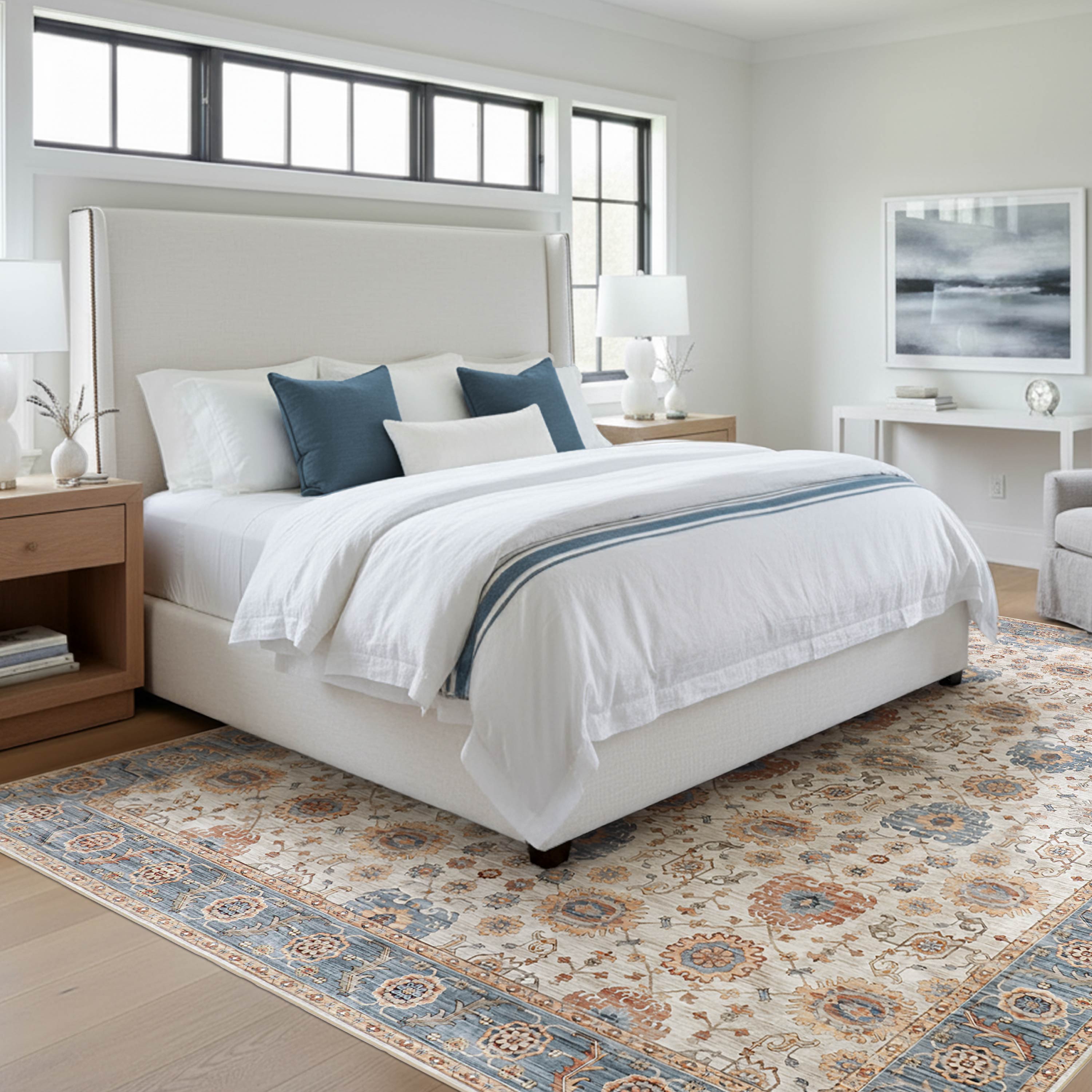 Dalileh Neutral Dream Mink Printed Chenille Rug