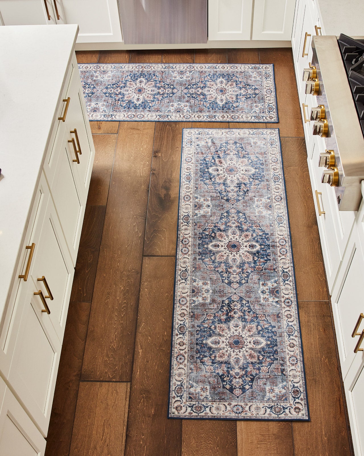 Aliyeh Navy Dream Mink Printed Chenille Rug