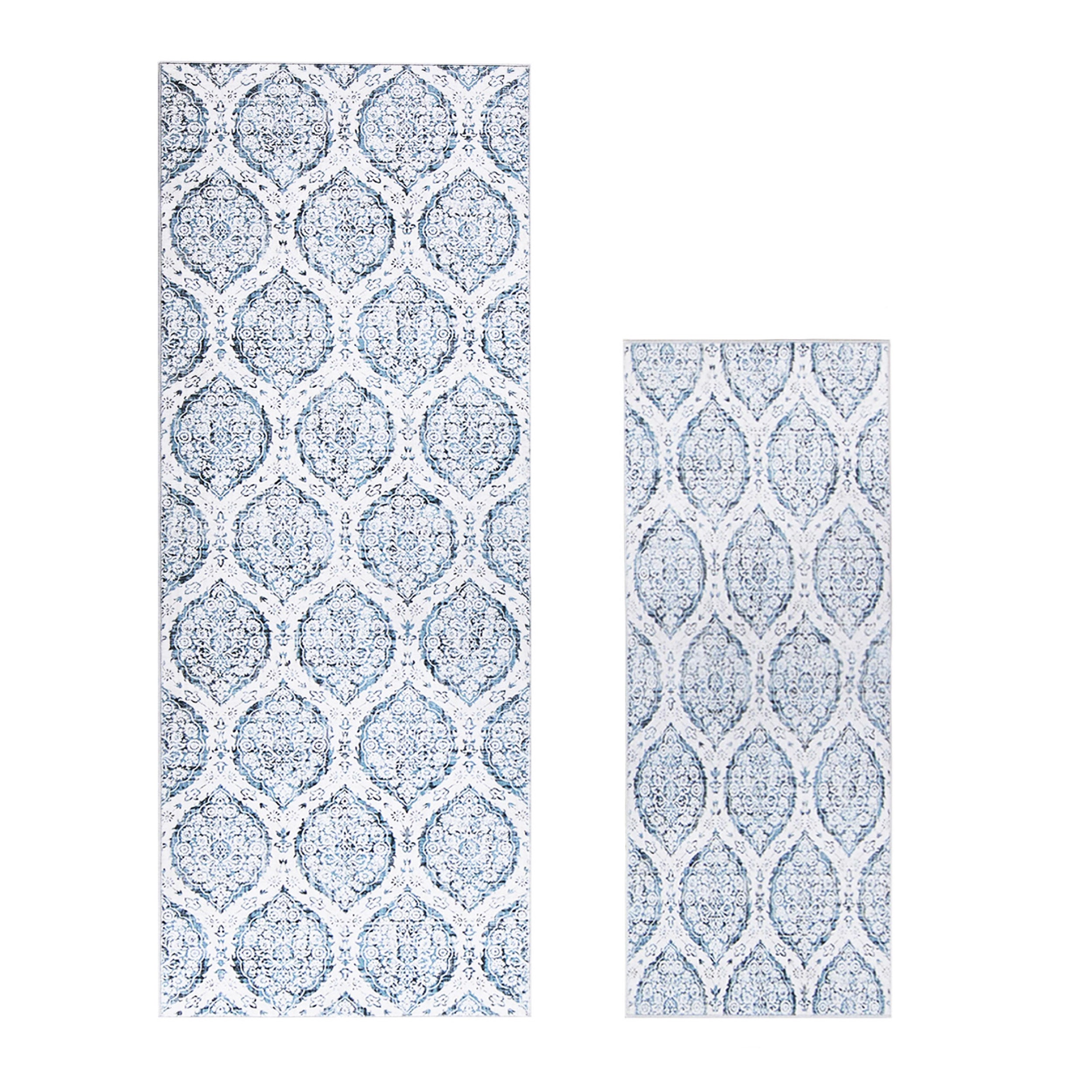 Alisha Aqua Dream Mink Printed Chenille Rugs