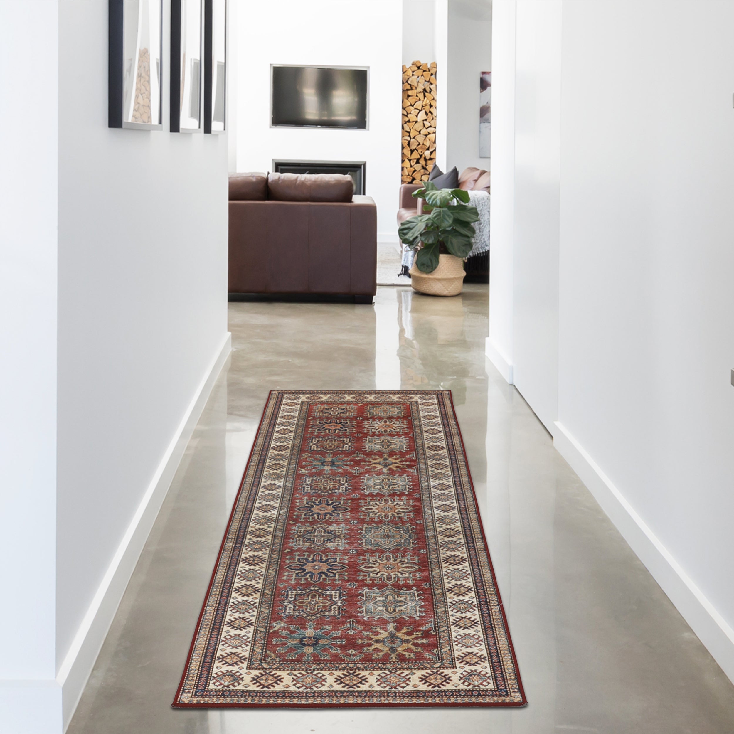 Red Minot Imagine Printed Chenille Rug