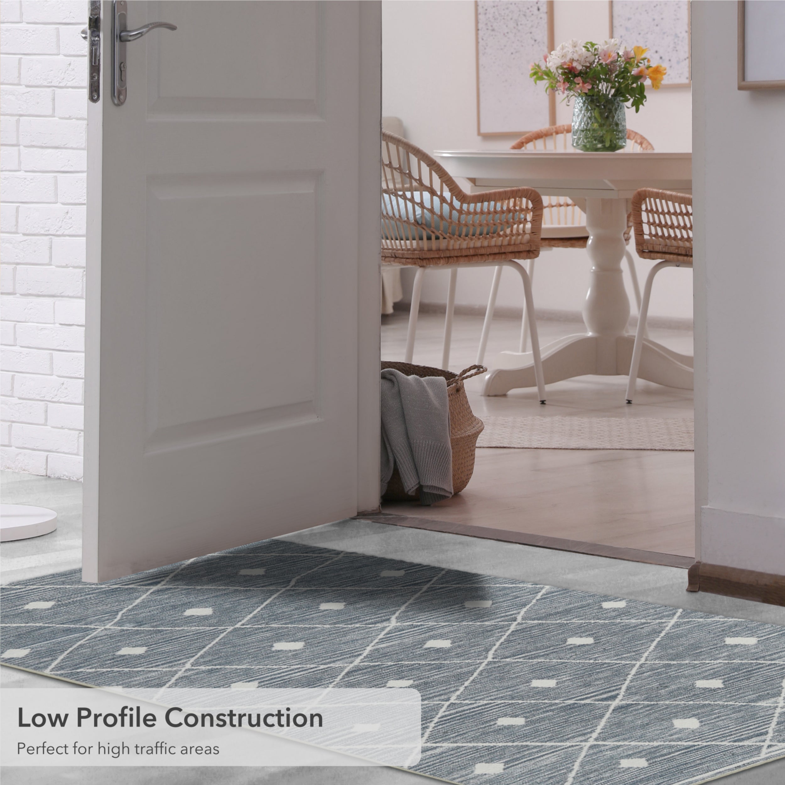 Blue Grey Seta Imagine Printed Chenille