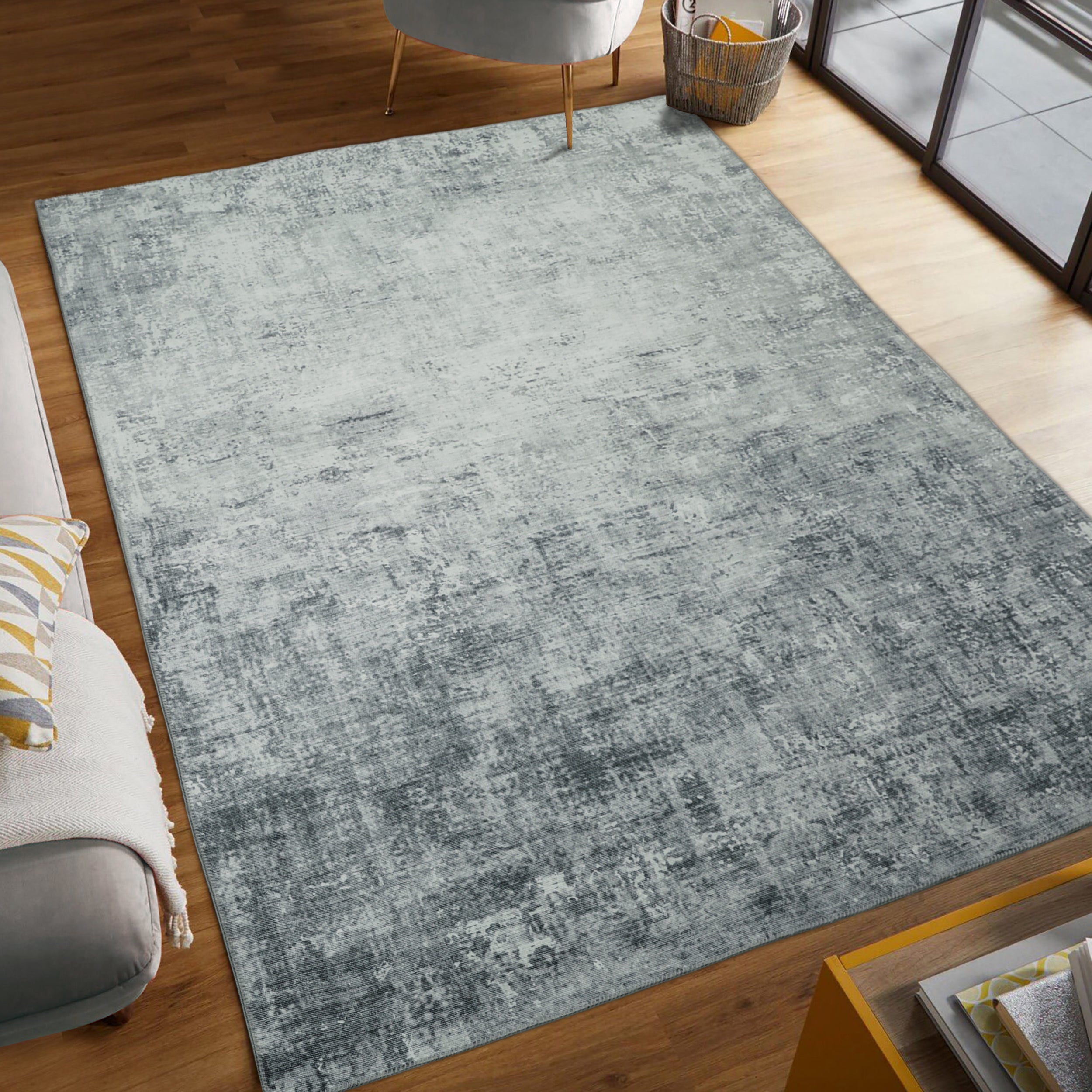 Blue Hazen Abstract Imagine Printed Chenille