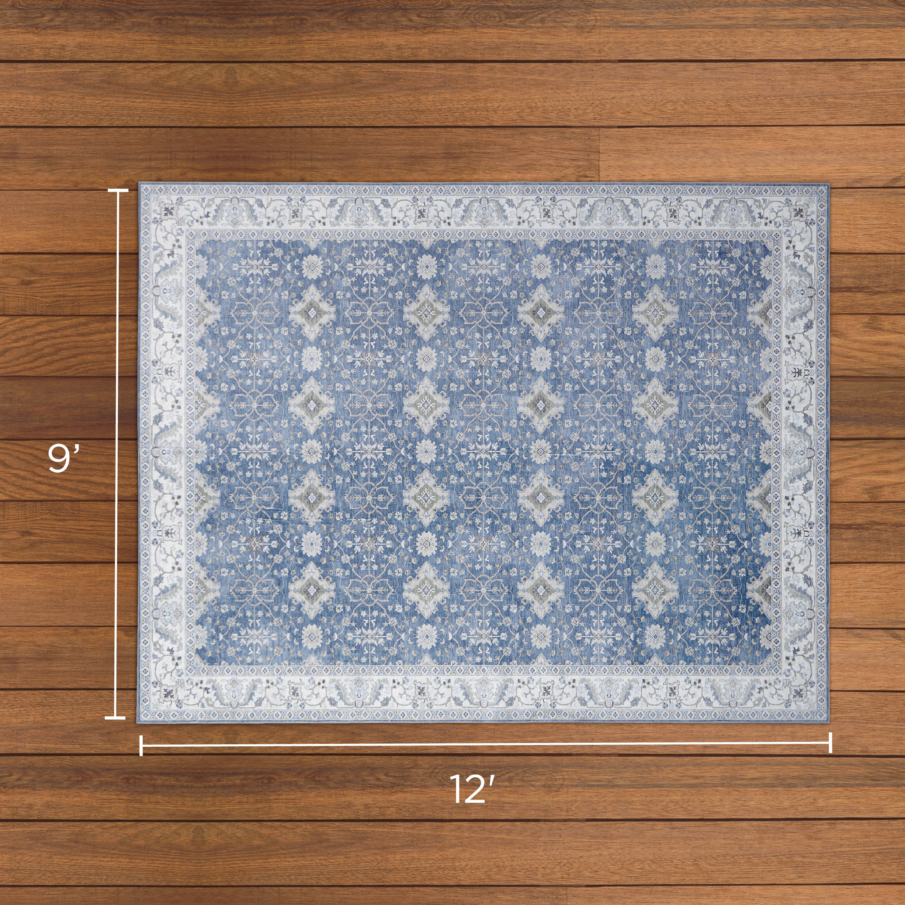 Willa Blue/Taupe Washable Dream Mink Rugs