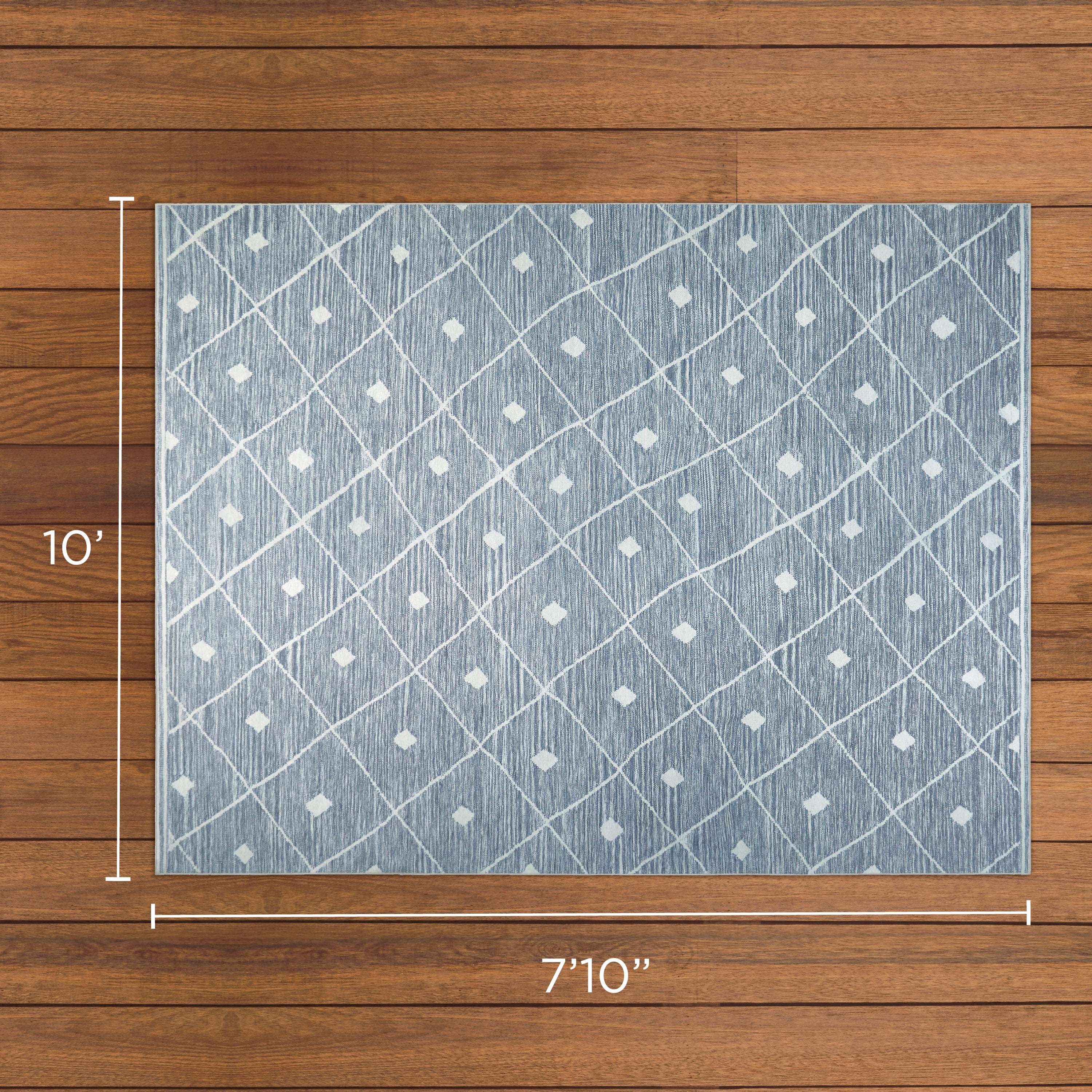 Blue Grey Seta Imagine Printed Chenille