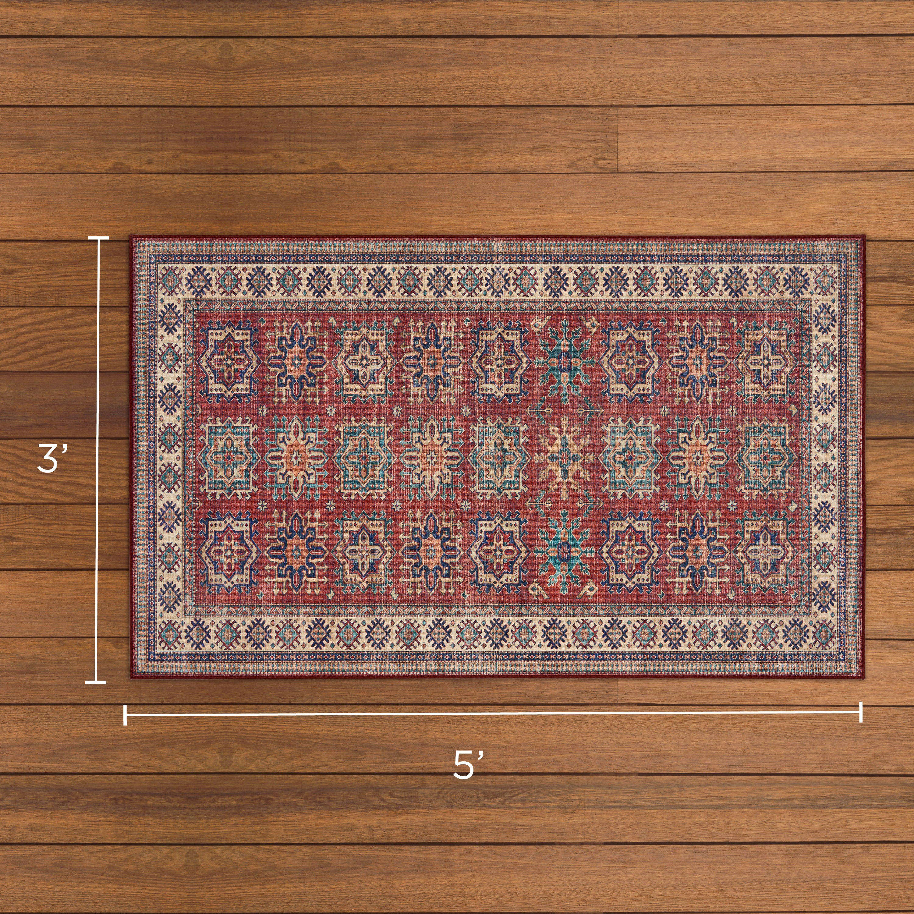 Red Minot Imagine Printed Chenille Rug