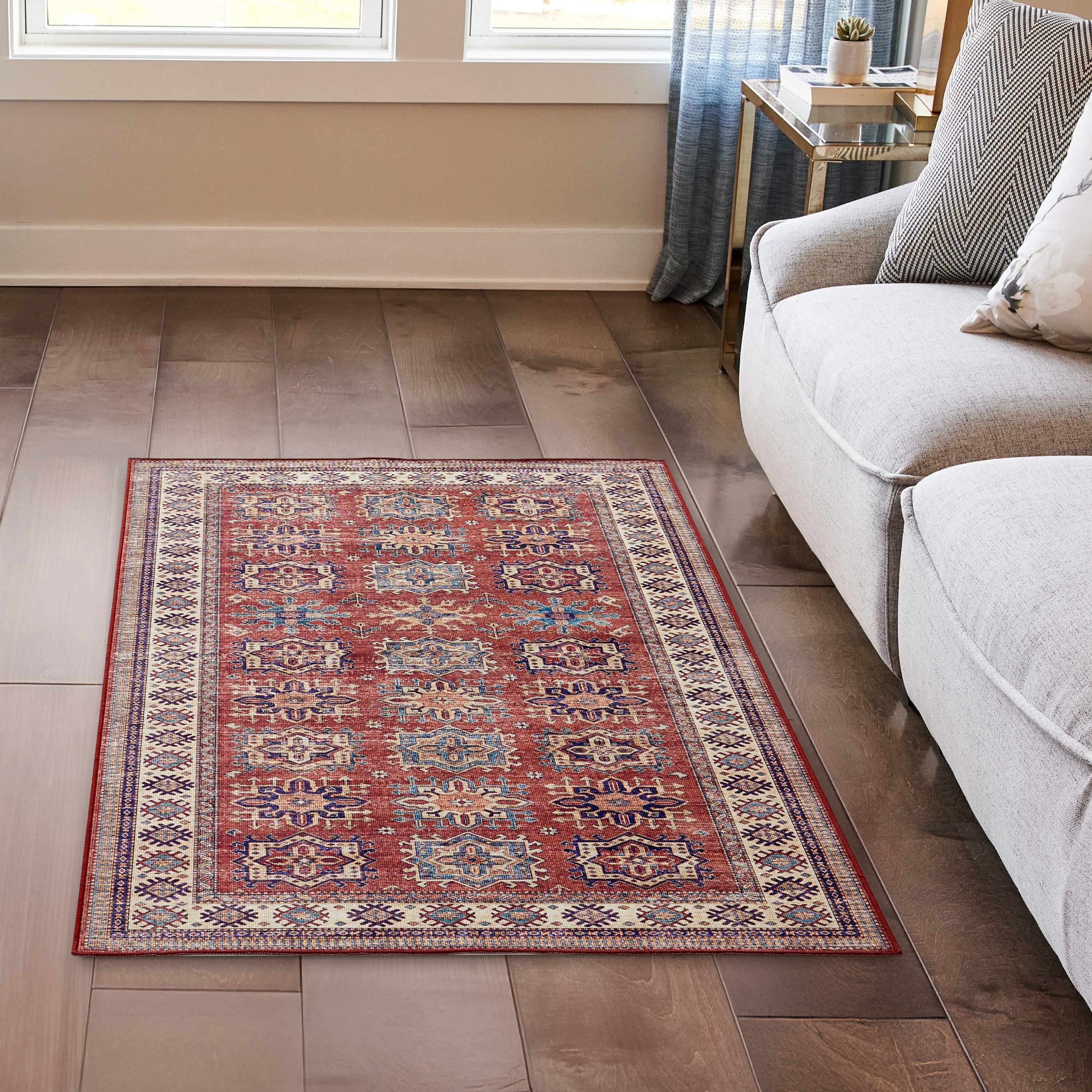 Red Minot Imagine Printed Chenille Rug