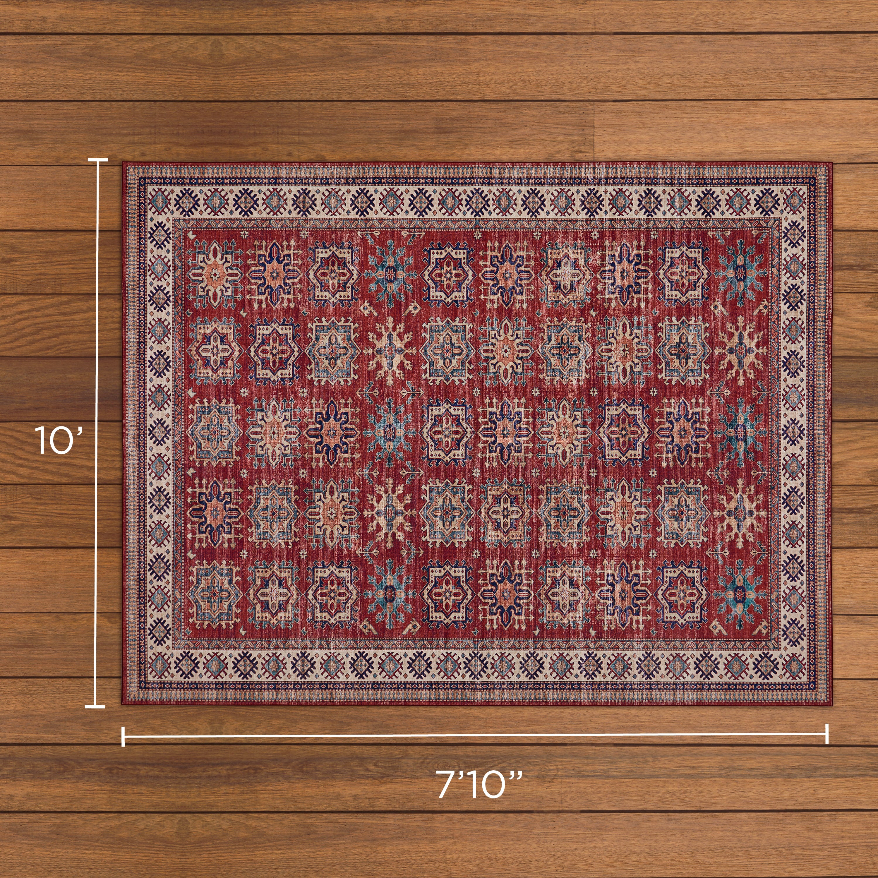 Red Minot Imagine Printed Chenille Rug