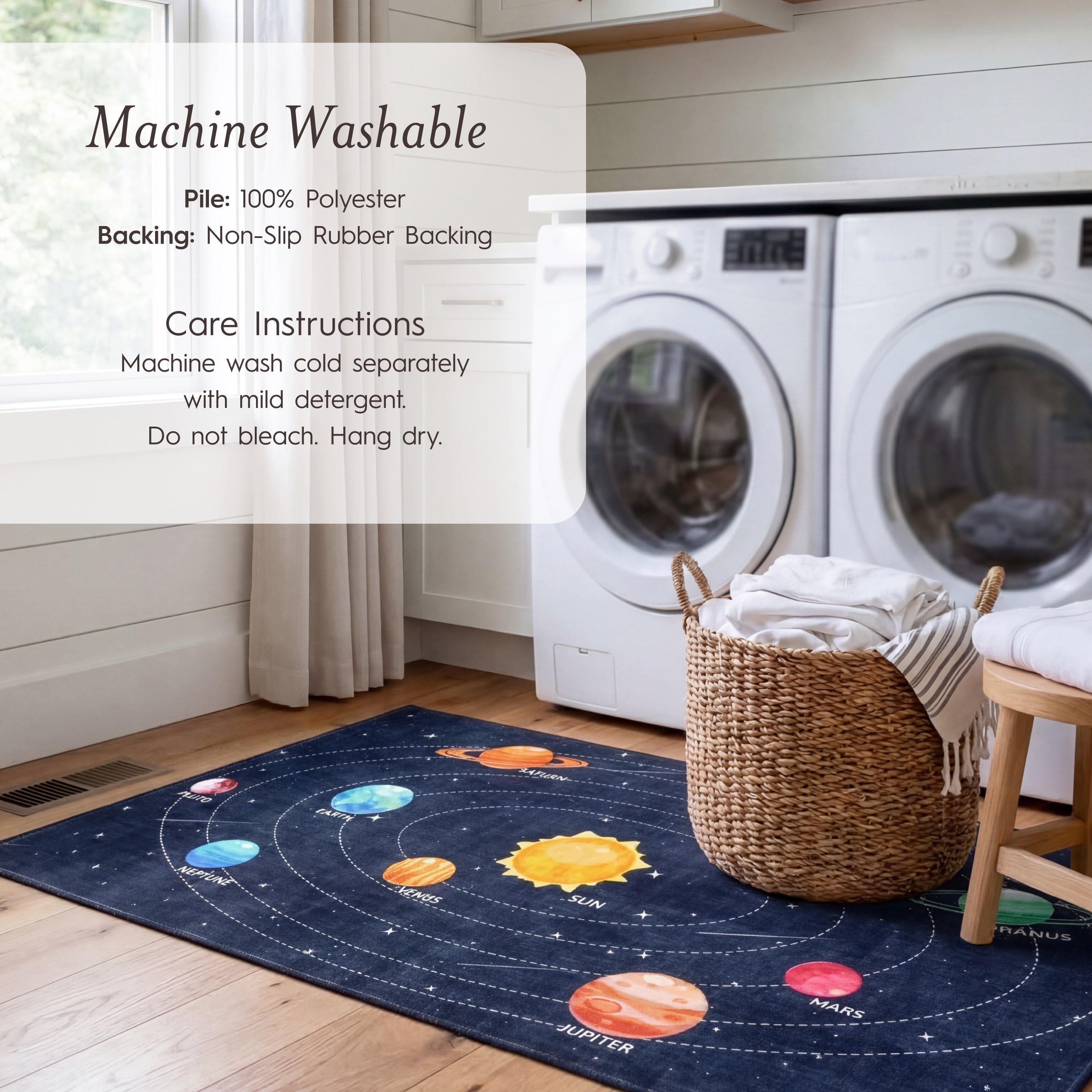 Wyatt & Ash Kids Finley Space Washable Rug