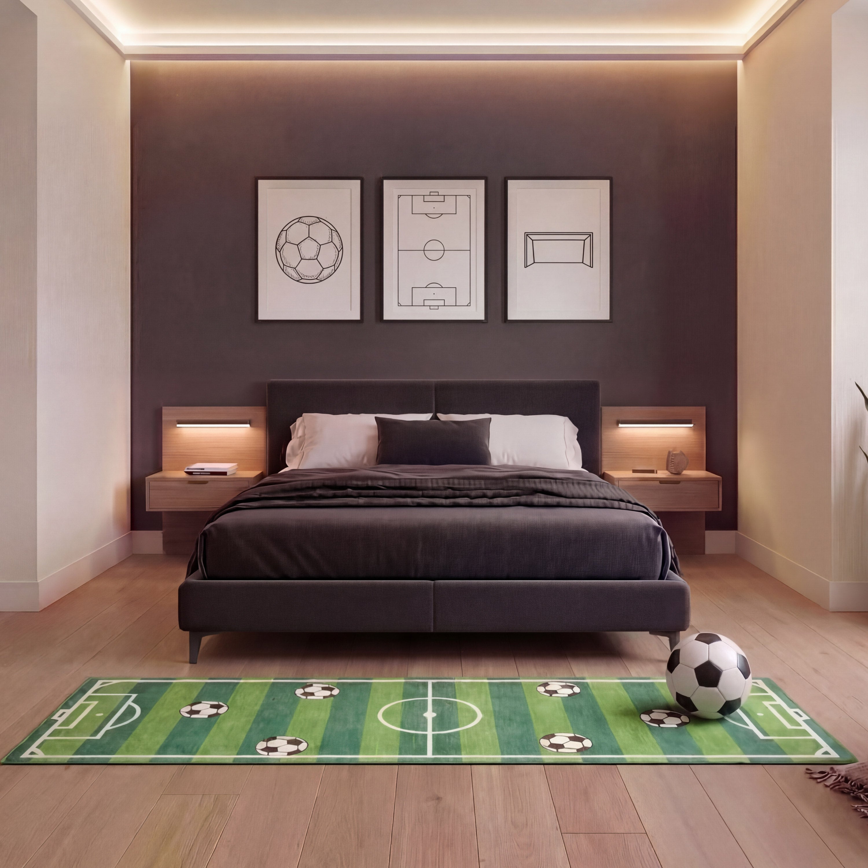 Wyatt & Ash Kids Finley Soccer Field Washable Rug