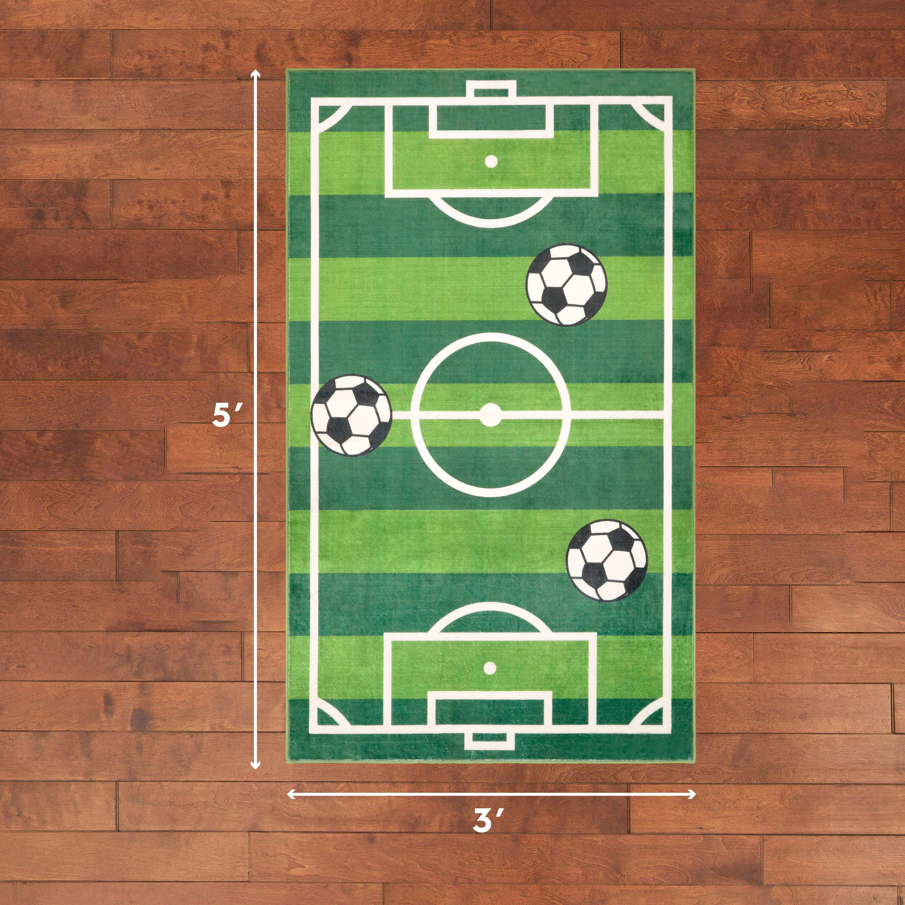Wyatt & Ash Kids Finley Soccer Field Washable Rug