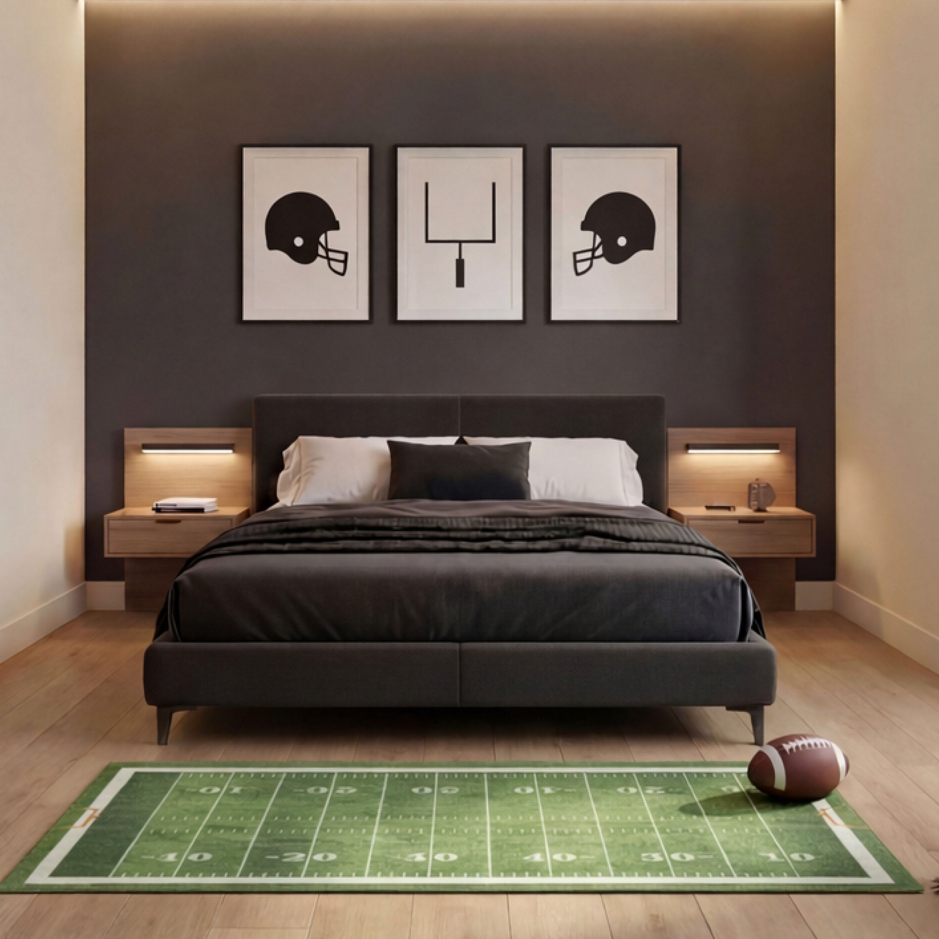 Wyatt & Ash Kids Finley Football Washable Rug