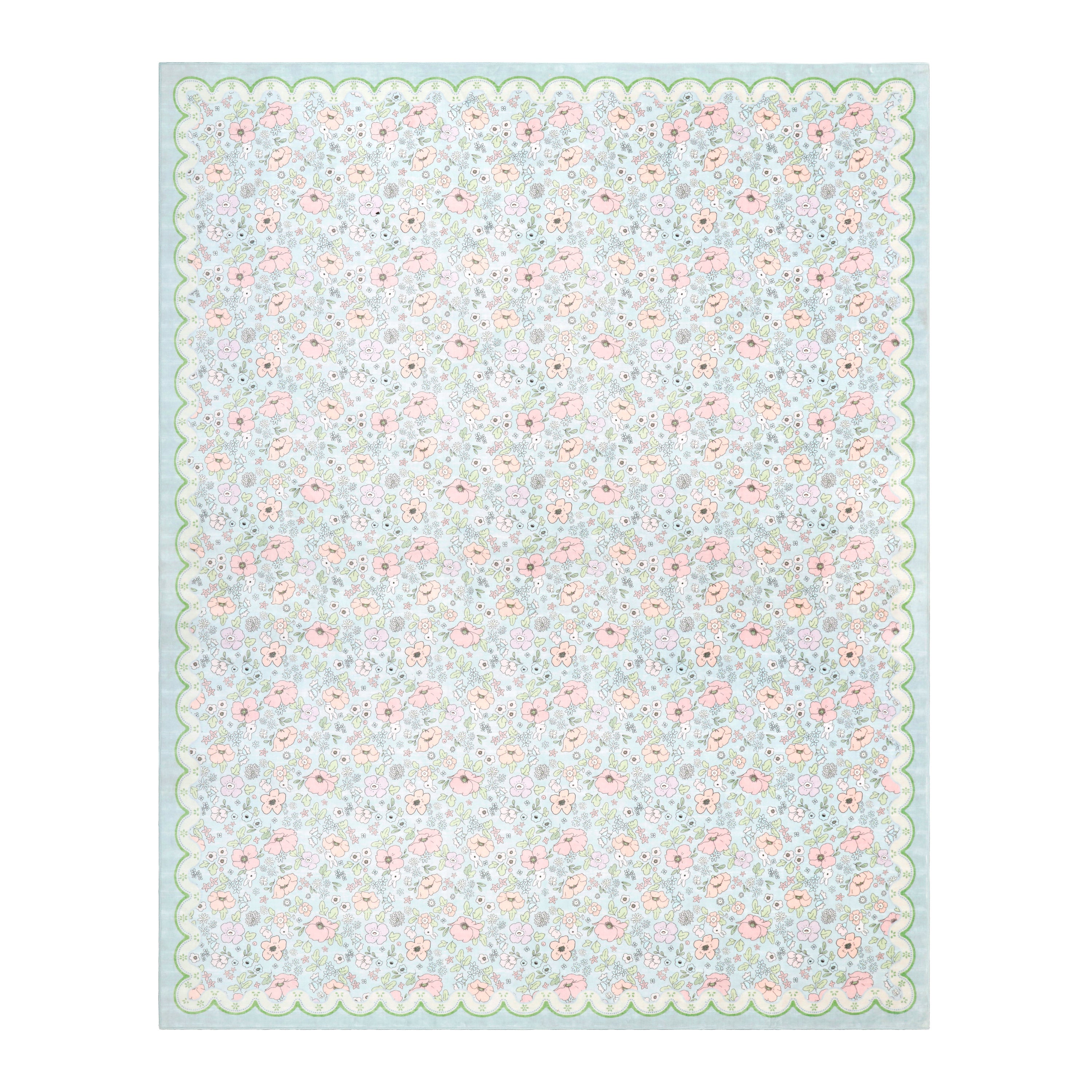 Wyatt & Ash Kids Finley Scallop Border Washable Rug
