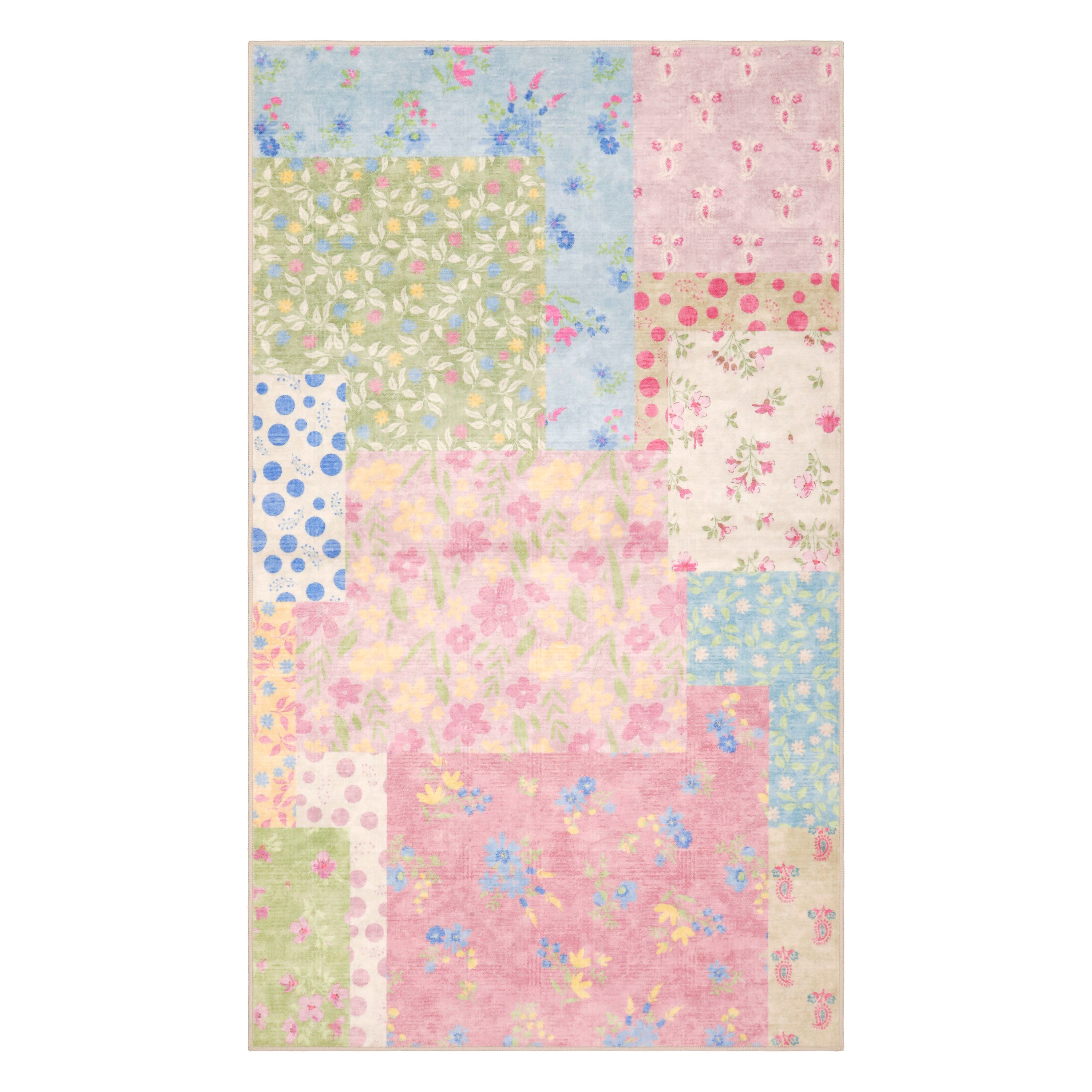 Wyatt & Ash Kids Finley Patchwork Washable Rug