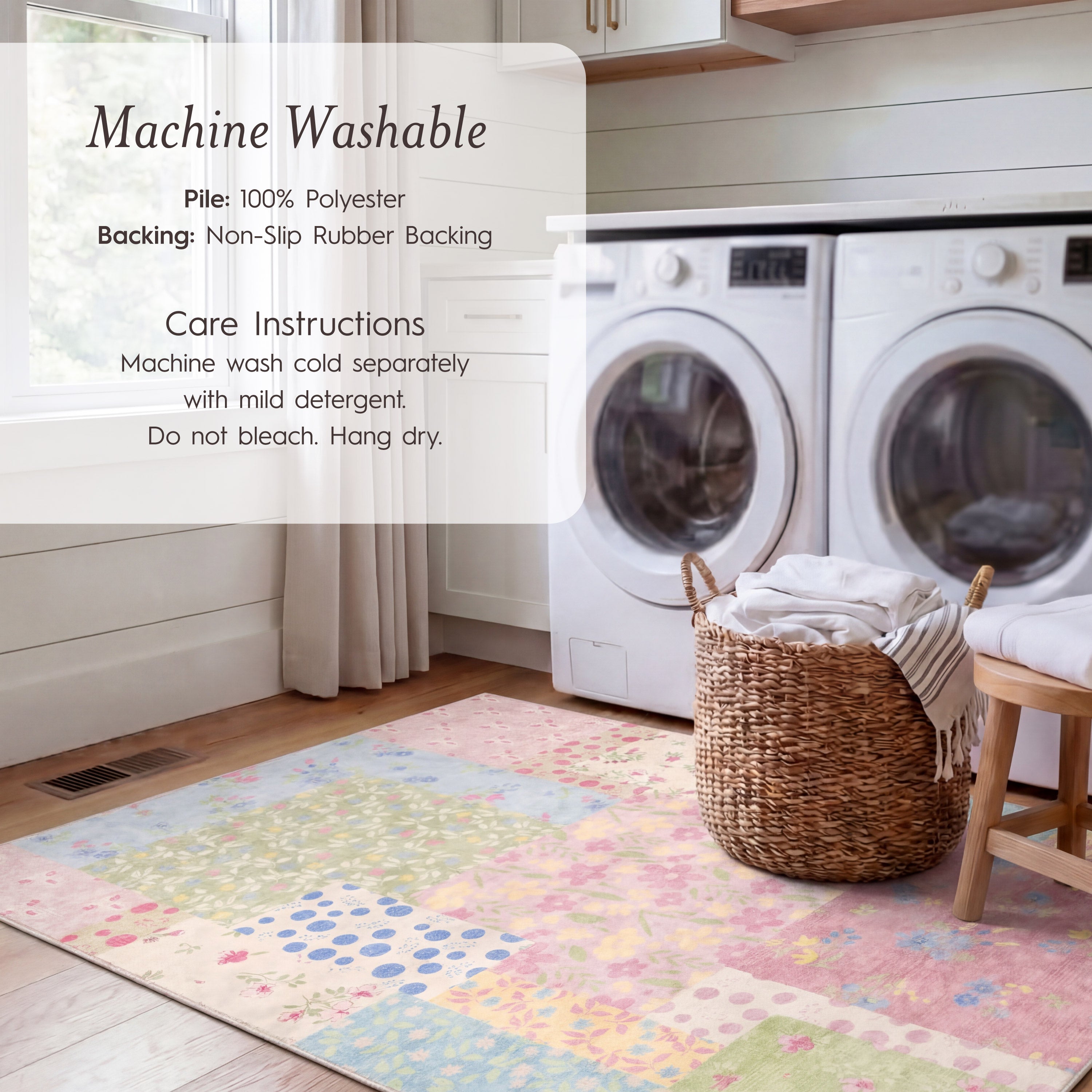 Wyatt & Ash Kids Finley Patchwork Washable Rug