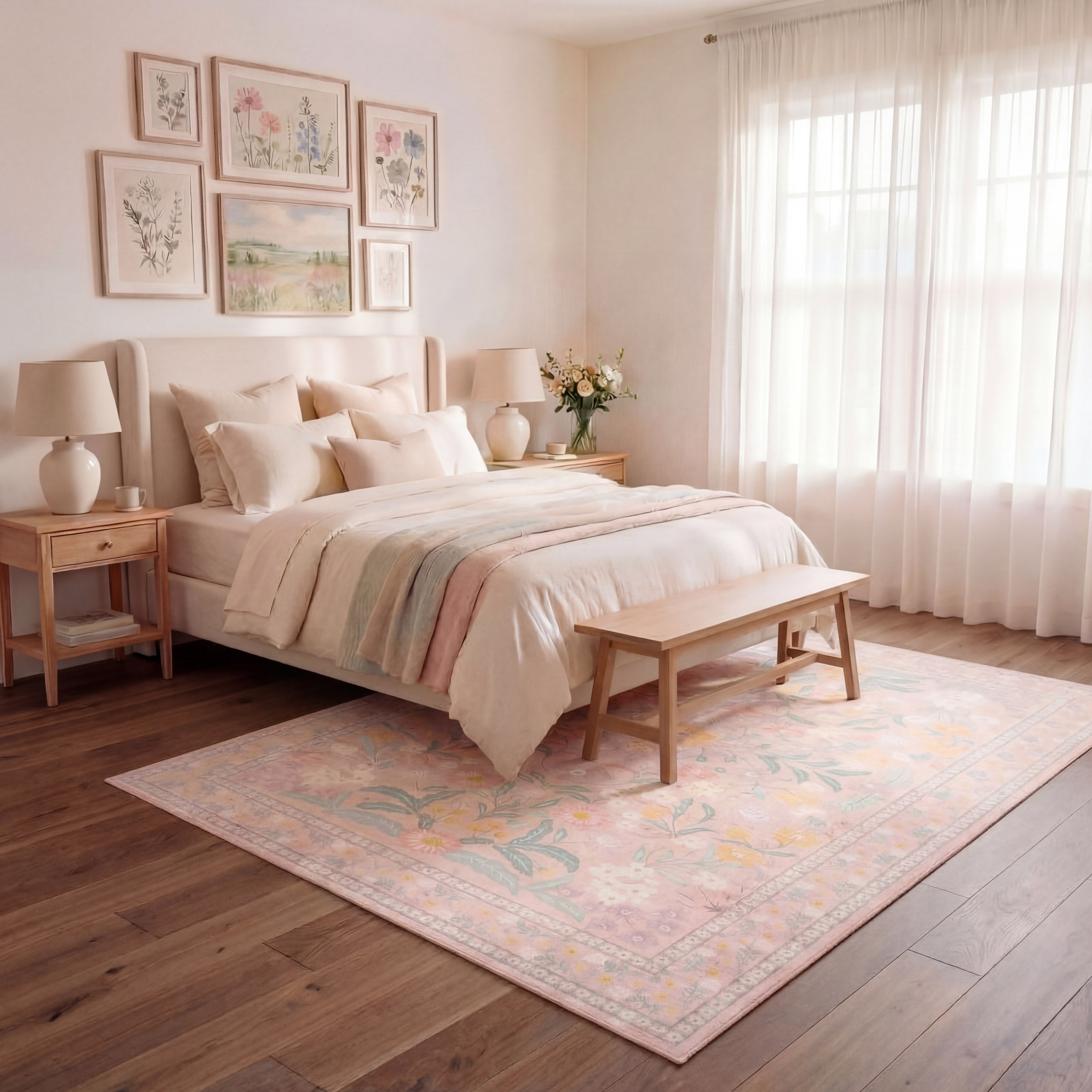 Wyatt & Ash Finley Floral Washable Rug