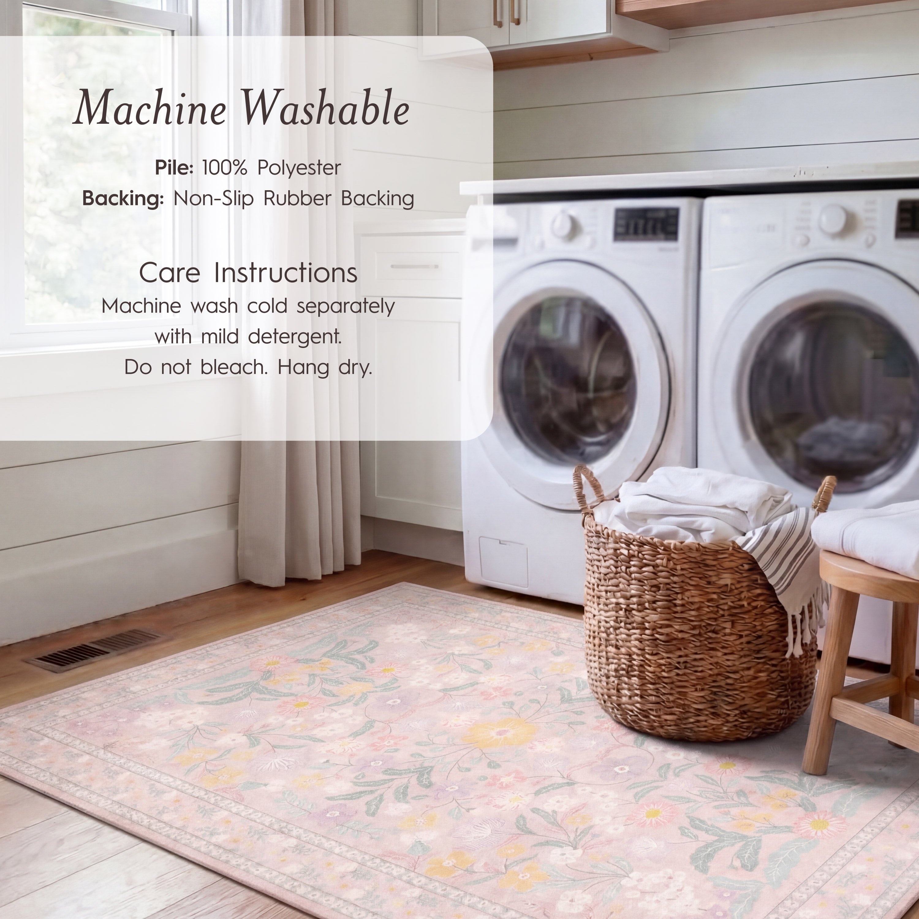 Wyatt & Ash Finley Floral Washable Rug