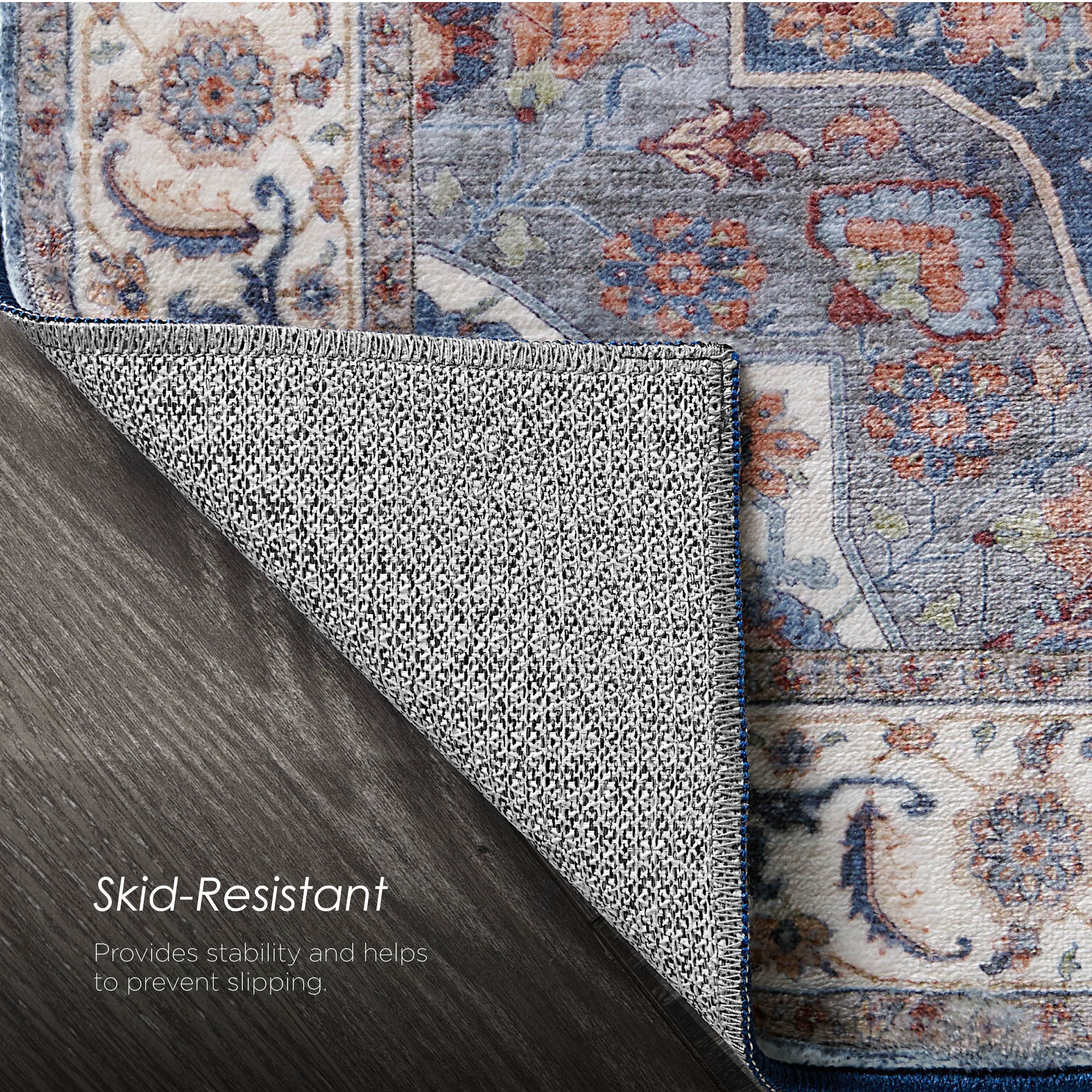Aliyeh Navy Dream Mink Printed Chenille Rug