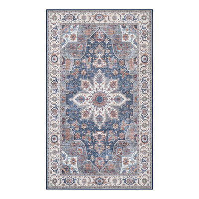 Aliyeh Navy Dream Mink Printed Chenille Rug