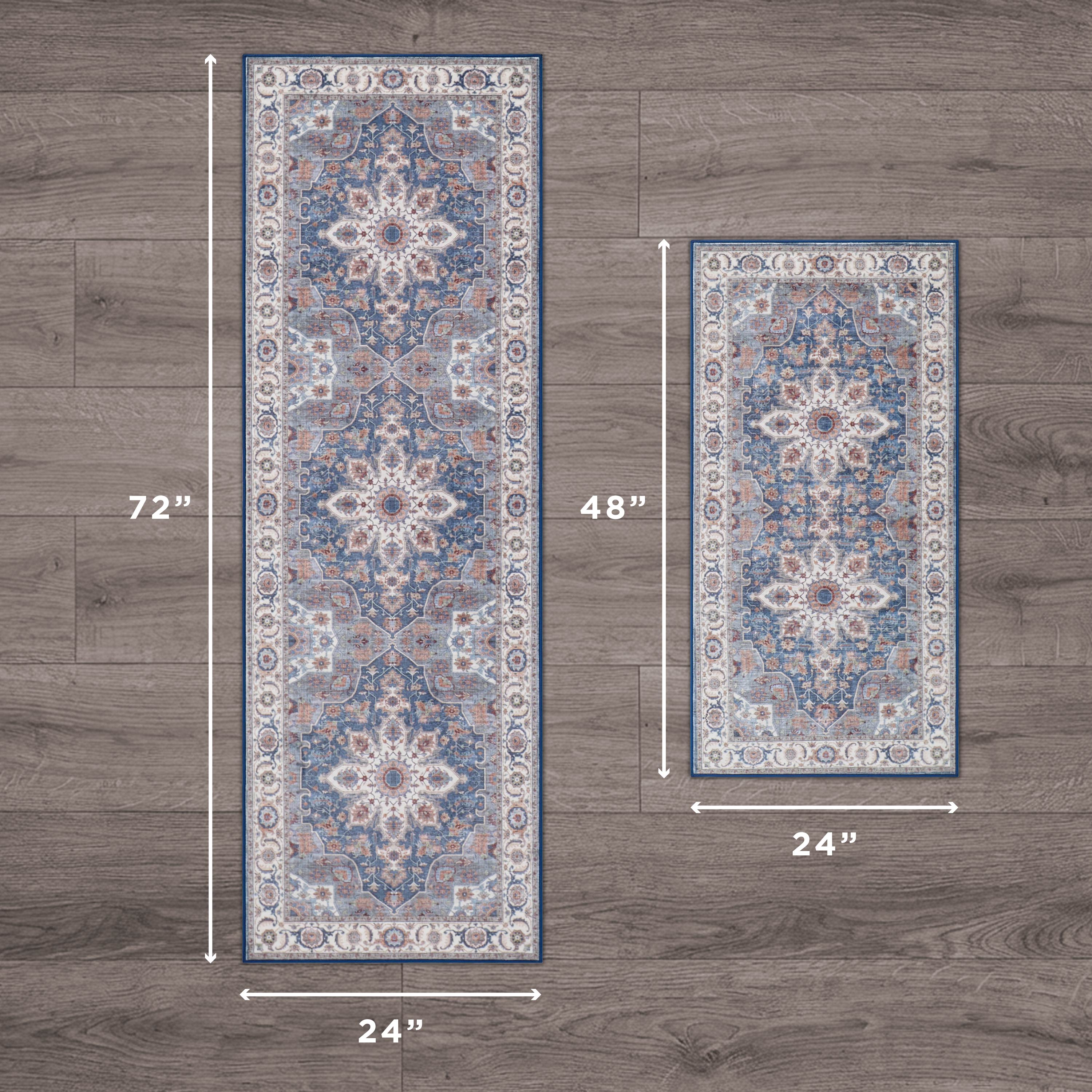 Aliyeh Navy Dream Mink Printed Chenille Rug