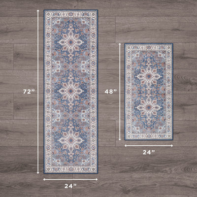 Aliyeh Navy Dream Mink Printed Chenille Rug