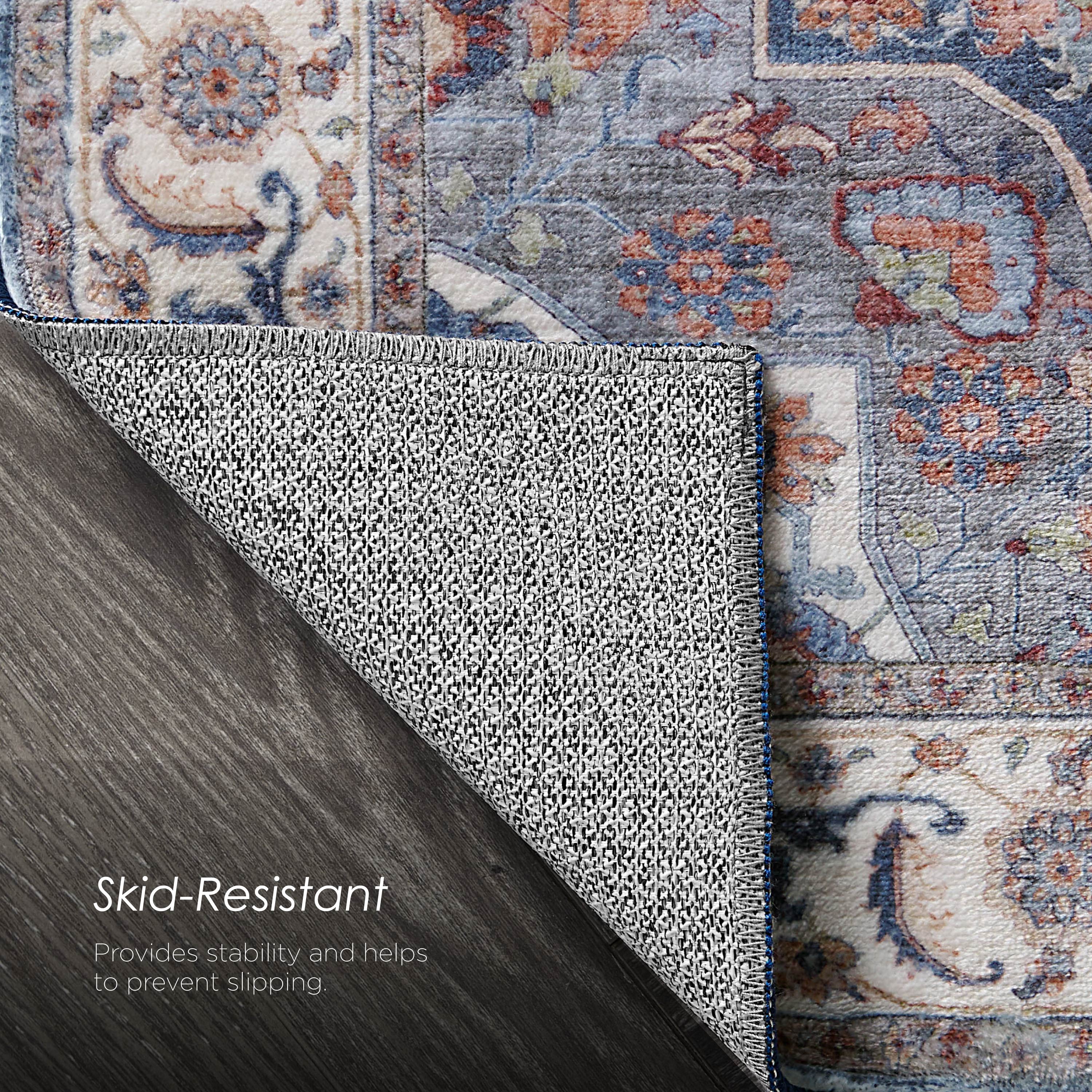 Aliyeh Navy Dream Mink Printed Chenille Rug