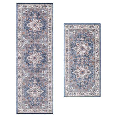 Aliyeh Navy Dream Mink Printed Chenille Rug