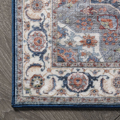 Aliyeh Navy Dream Mink Printed Chenille Rug