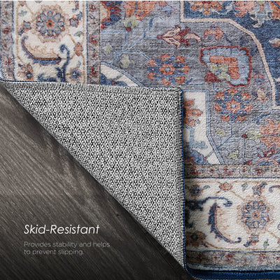 Aliyeh Navy Dream Mink Printed Chenille Rug