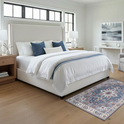 Aliyeh Navy Dream Mink Printed Chenille Rug