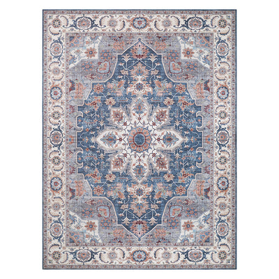 Aliyeh Navy Dream Mink Printed Chenille Rug