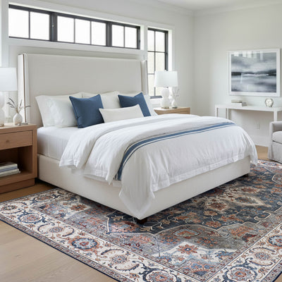 Aliyeh Navy Dream Mink Printed Chenille Rug