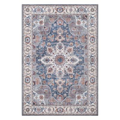 Aliyeh Navy Dream Mink Printed Chenille Rug