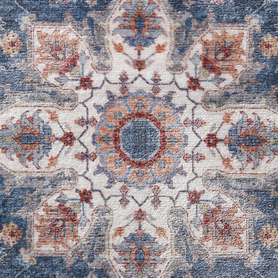 Aliyeh Navy Dream Mink Printed Chenille Rug
