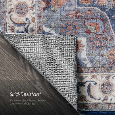 Aliyeh Navy Dream Mink Printed Chenille Rug