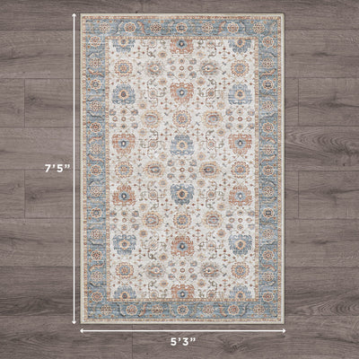 Dalileh Neutral Dream Mink Printed Chenille Rug