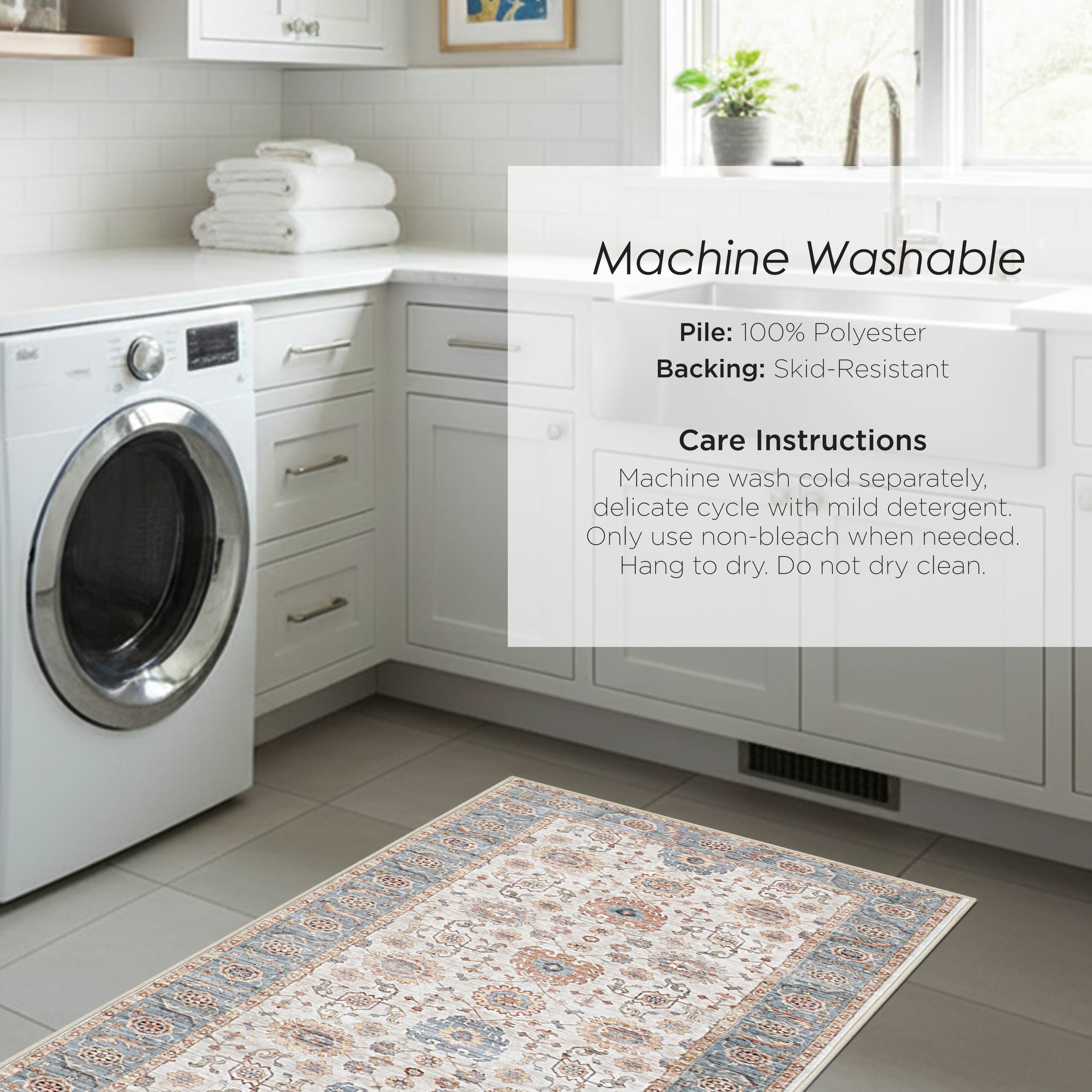 Dalileh Neutral Dream Mink Printed Chenille Rug