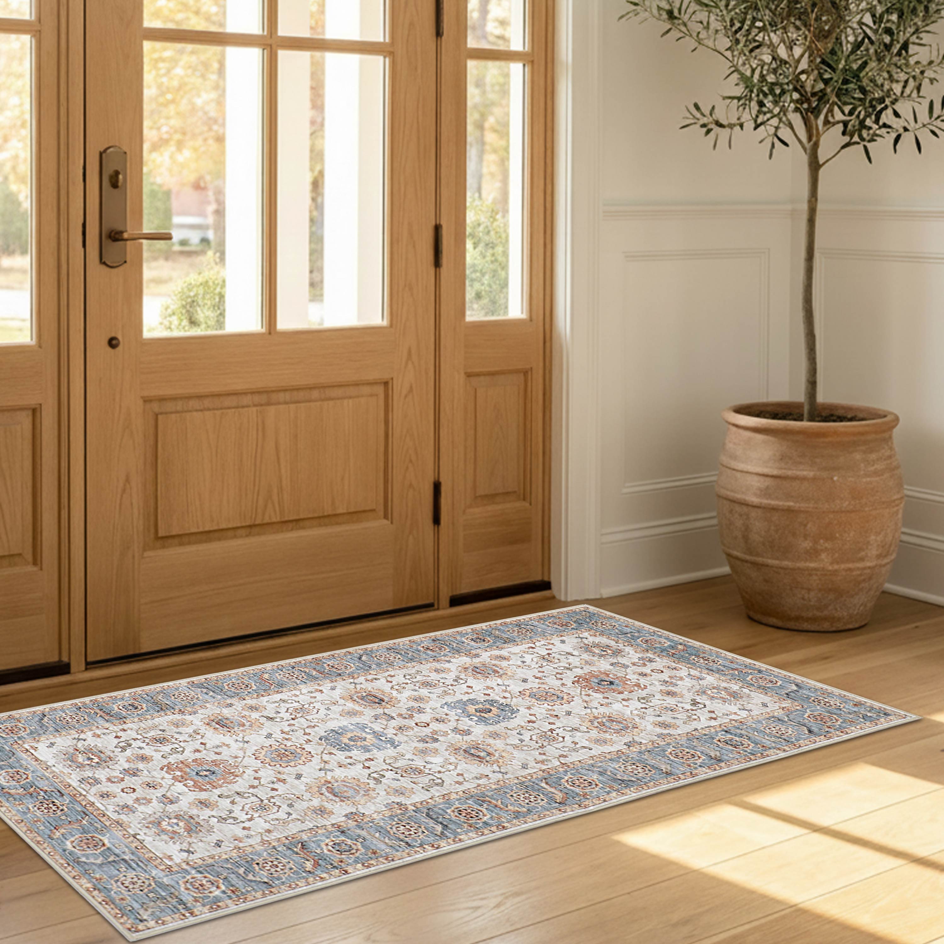 Dalileh Neutral Dream Mink Printed Chenille Rug