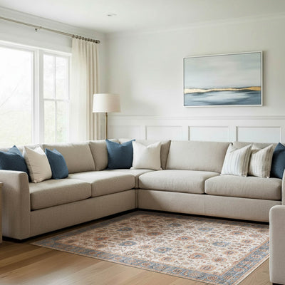 Dalileh Neutral Dream Mink Printed Chenille Rug