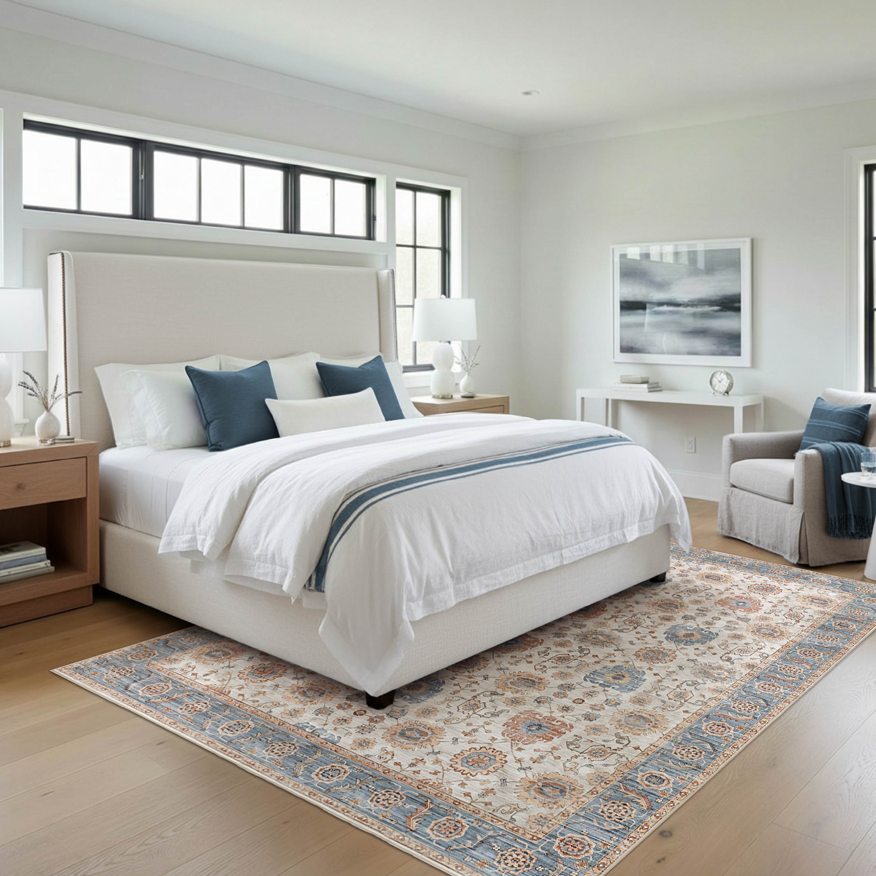Dalileh Neutral Dream Mink Printed Chenille Rug