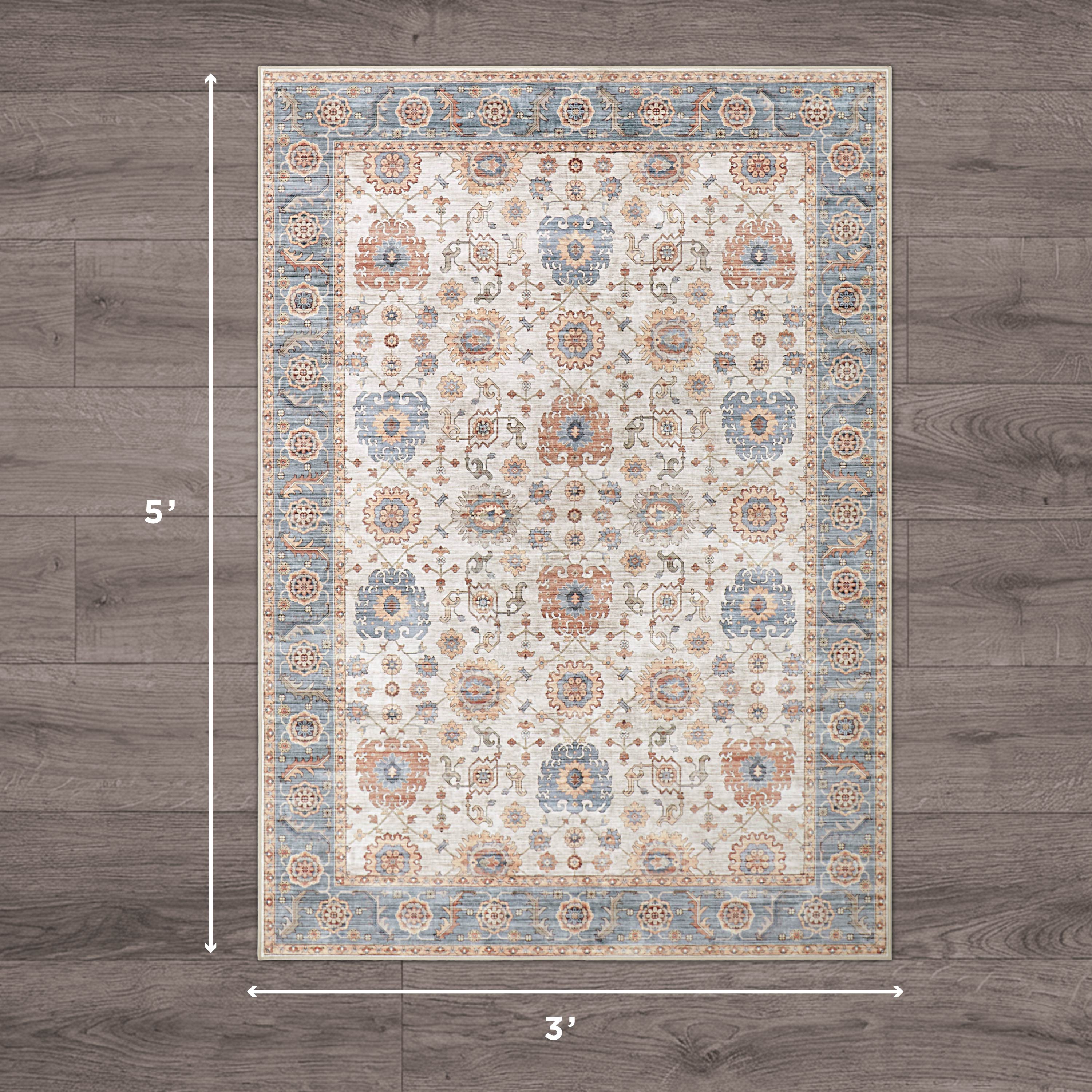 Dalileh Neutral Dream Mink Printed Chenille Rug