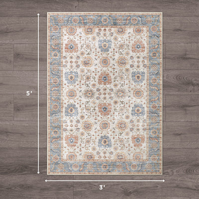 Dalileh Neutral Dream Mink Printed Chenille Rug