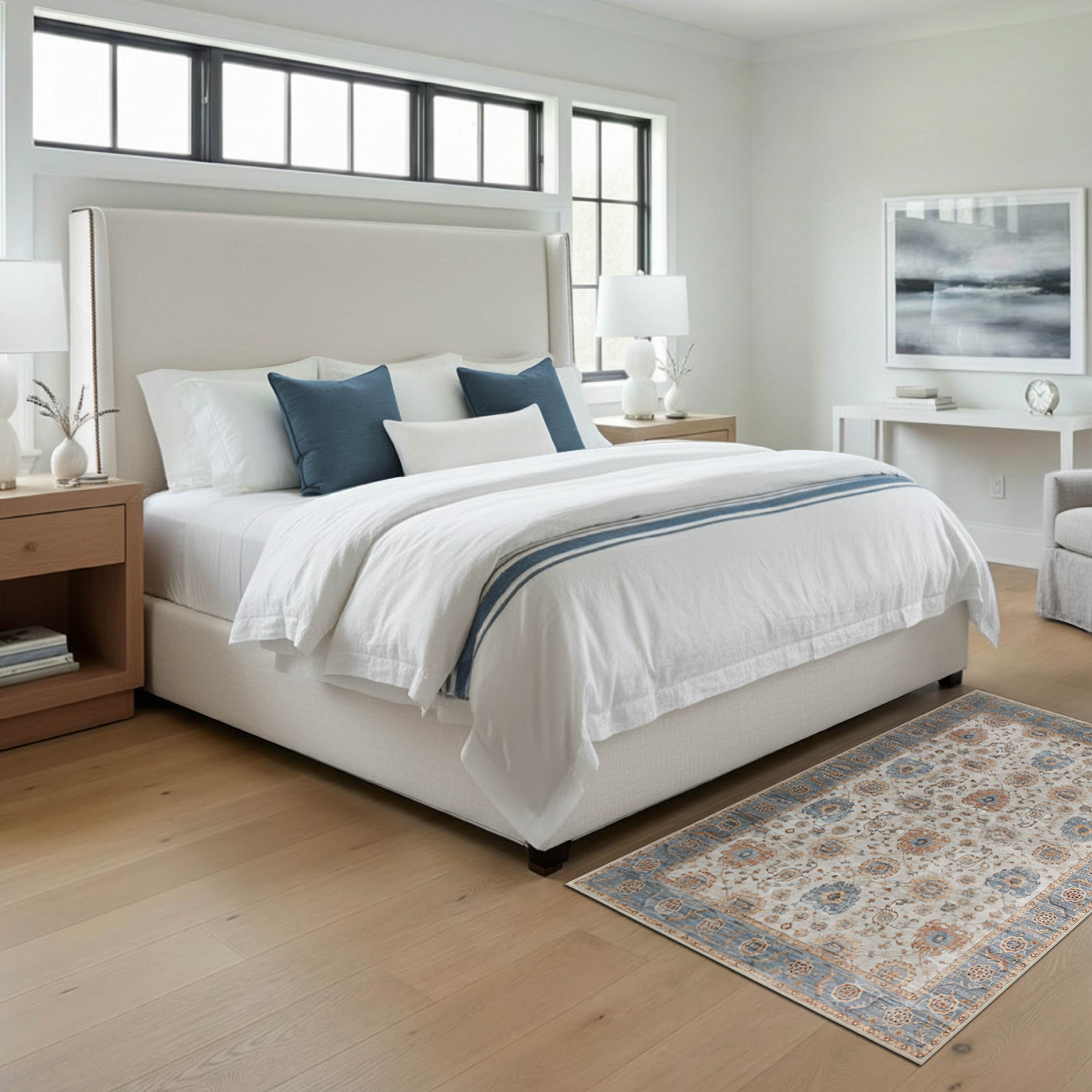 Dalileh Neutral Dream Mink Printed Chenille Rug