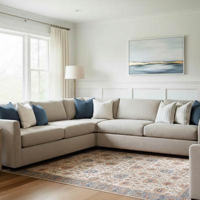 Dalileh Neutral Dream Mink Printed Chenille Rug
