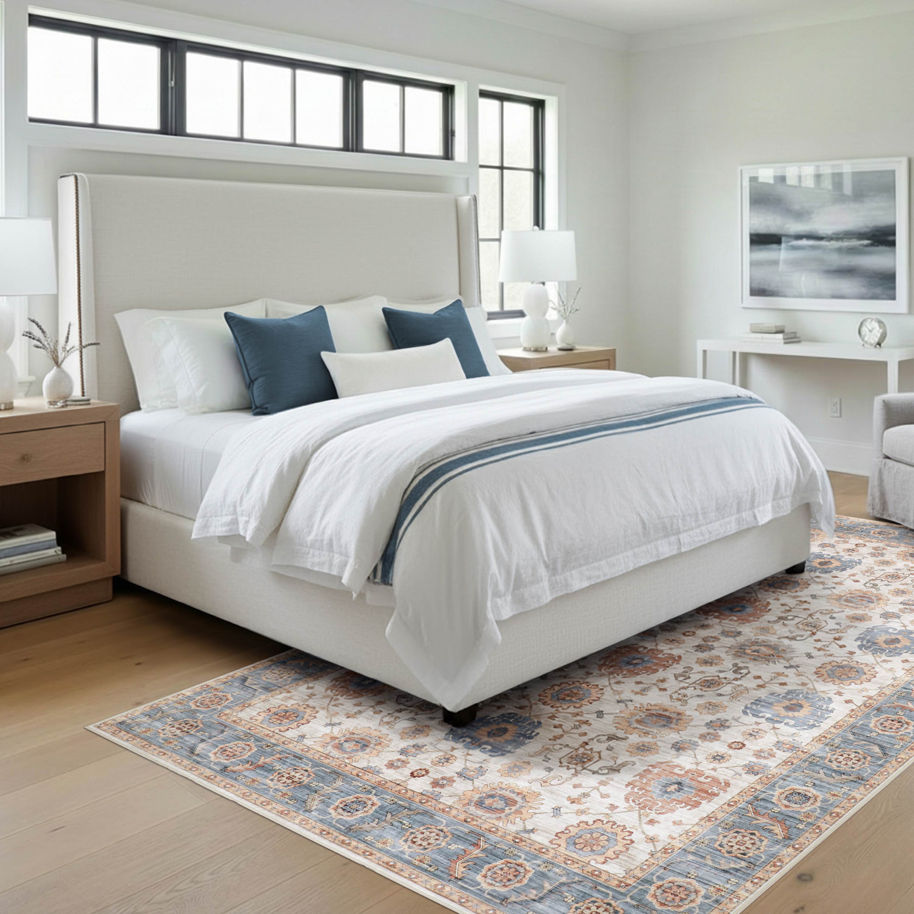 Dalileh Neutral Dream Mink Printed Chenille Rug